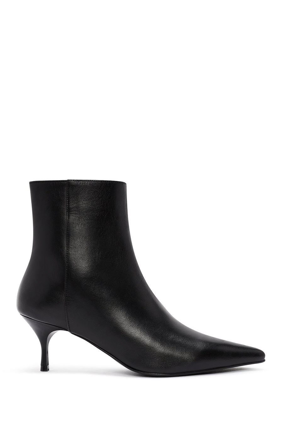 Woman Black Zip Closure Stiletto Heel Leather Boots AF200013DV | Derimod