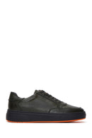 Erkek Haki Deri Kalın Tabanlı Sneaker | Derimod