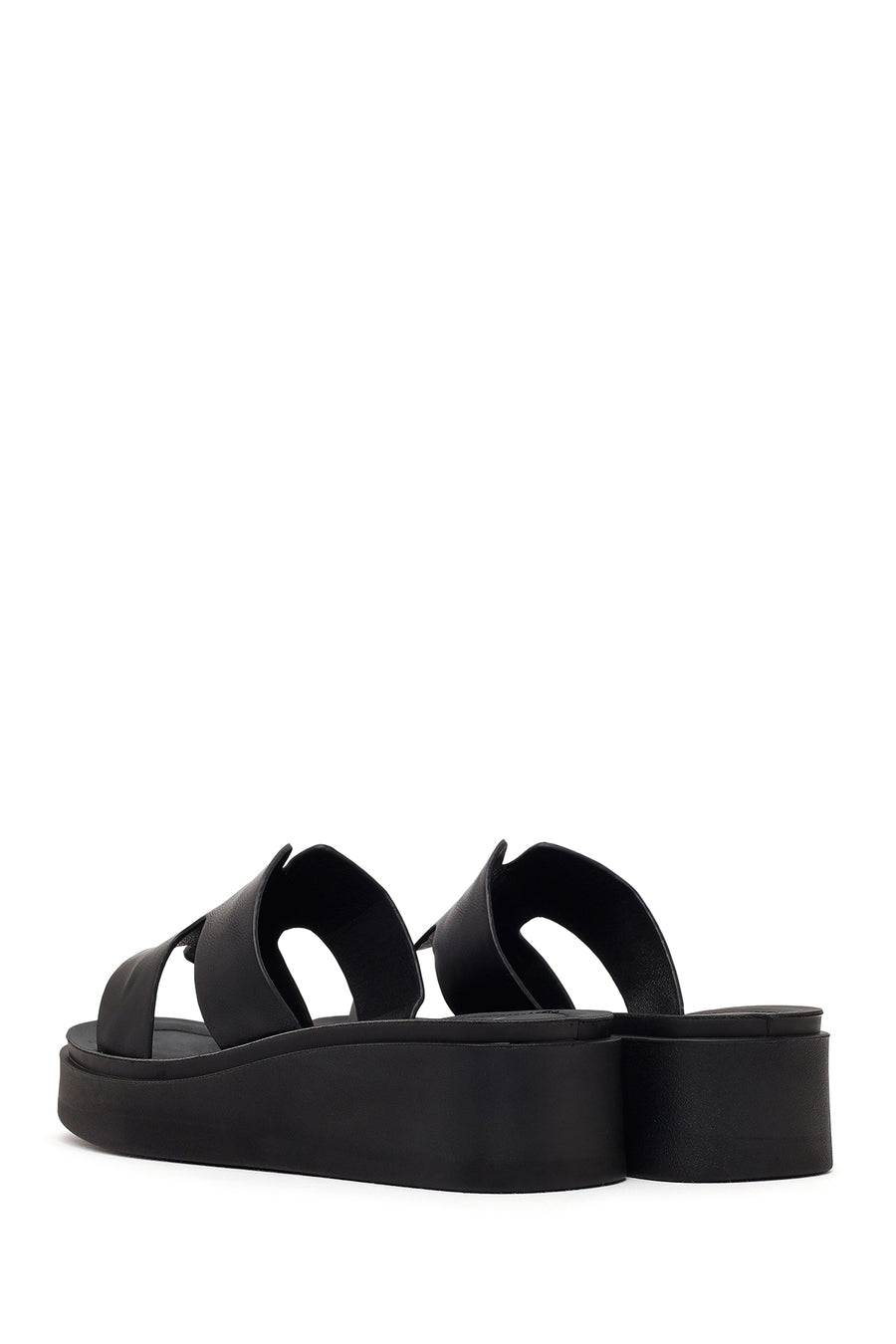 Women's Black Thick Soled Slippers