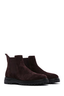 Men's Brown Suede Leather Chelsea Boots | Derimod