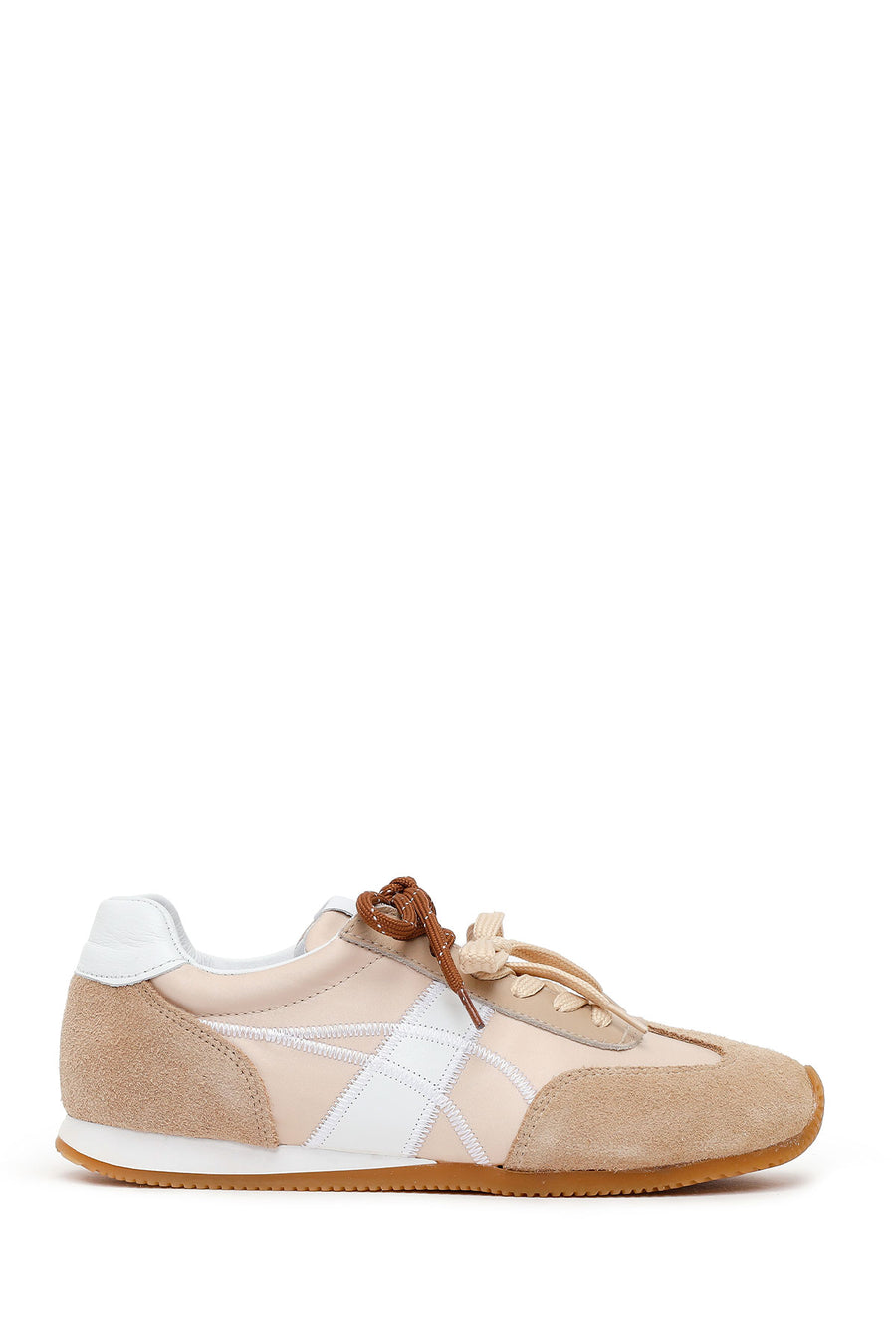 Women's Beige Lace-up Leather Sneaker 26PFD220914 | Derimod