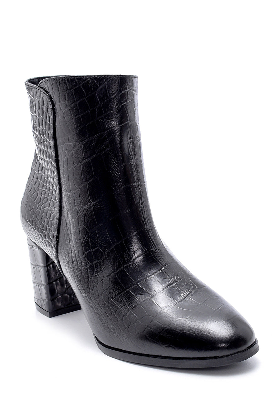 Women's Leather Crocodile Patterned Boots
