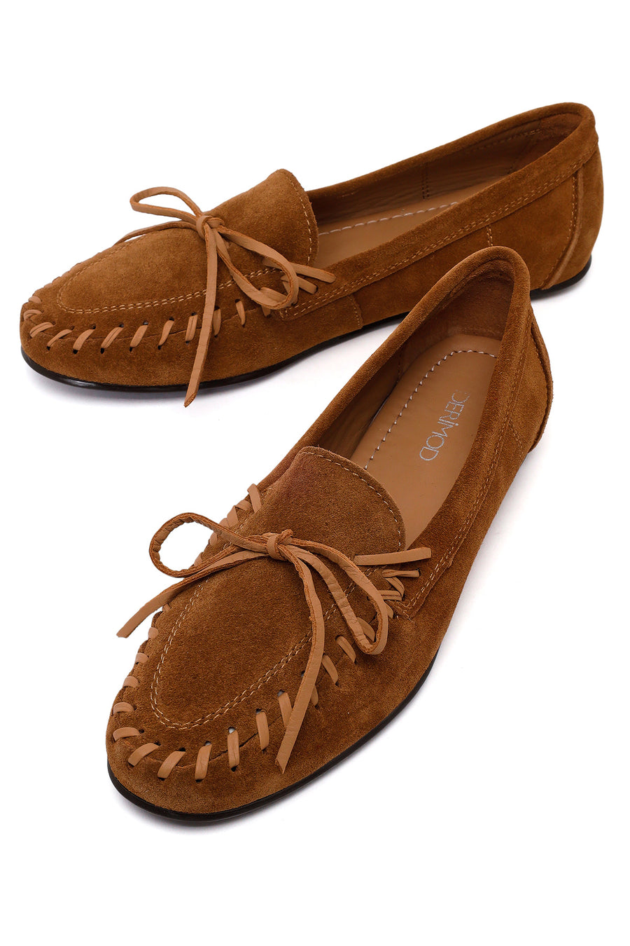 Kadın Taba Süet Deri Loafer