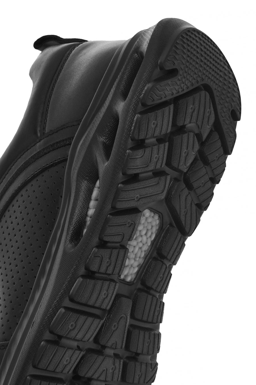 Erkek Siyah Bağcıklı Deri Sneaker