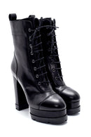 Women's Leather Platform Heeled Boots | Derimod