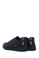 Men's Navy Blue Lace-Up Leather Sneaker | Derimod