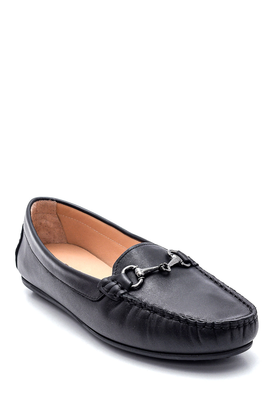 Kadın Deri Tokalı Loafer