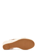 Women's Beige Wedge Heels Espadrilles | Derimod