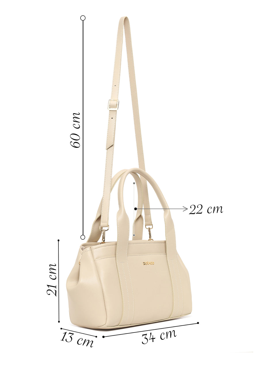Women's Cream Long Strap Shoulder Bag