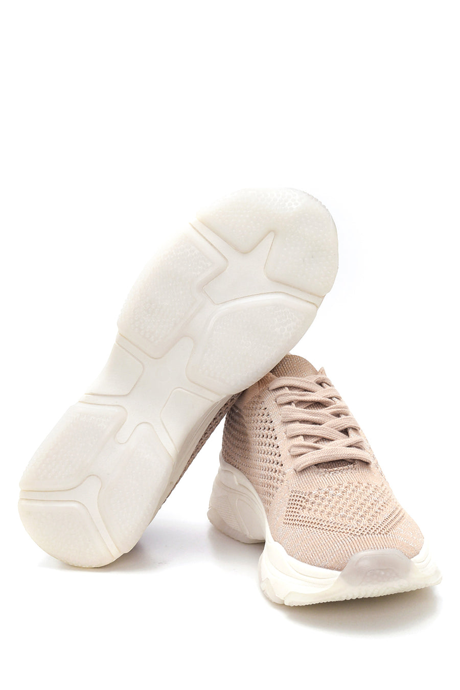 Kadın Bej Delikli Sneaker