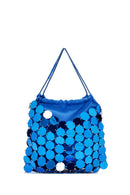 Women's Blue Long Chain Strap Sequin Crossbody Bag | Derimod