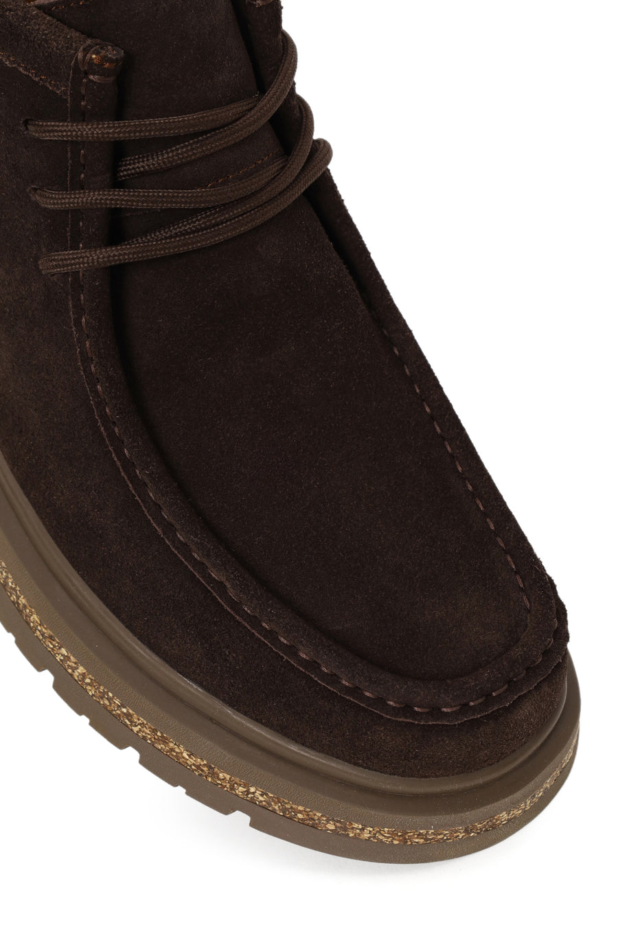Male Brown Lace-up Thick-Soled Suede Casual Boots