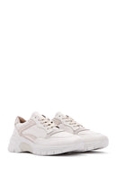 Women's Beige Leather Sneaker | Derimod