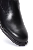 Men's Black Leather Classic Zipper Boots | Derimod