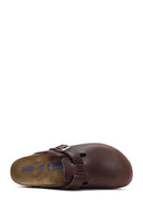 Birkenstock Men's Brown Boston Nubuck Leather Slippers | Derimod