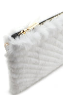 Women's White Long Strap Plush Portfolio Bag | Derimod