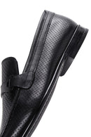 Men's Black Leather Printed Classic Loafer | Derimod