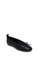 Woman Black Leather Ballet Flat | Derimod