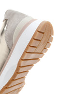 Women's Beige Leather Suede Detailed Sneaker | Derimod