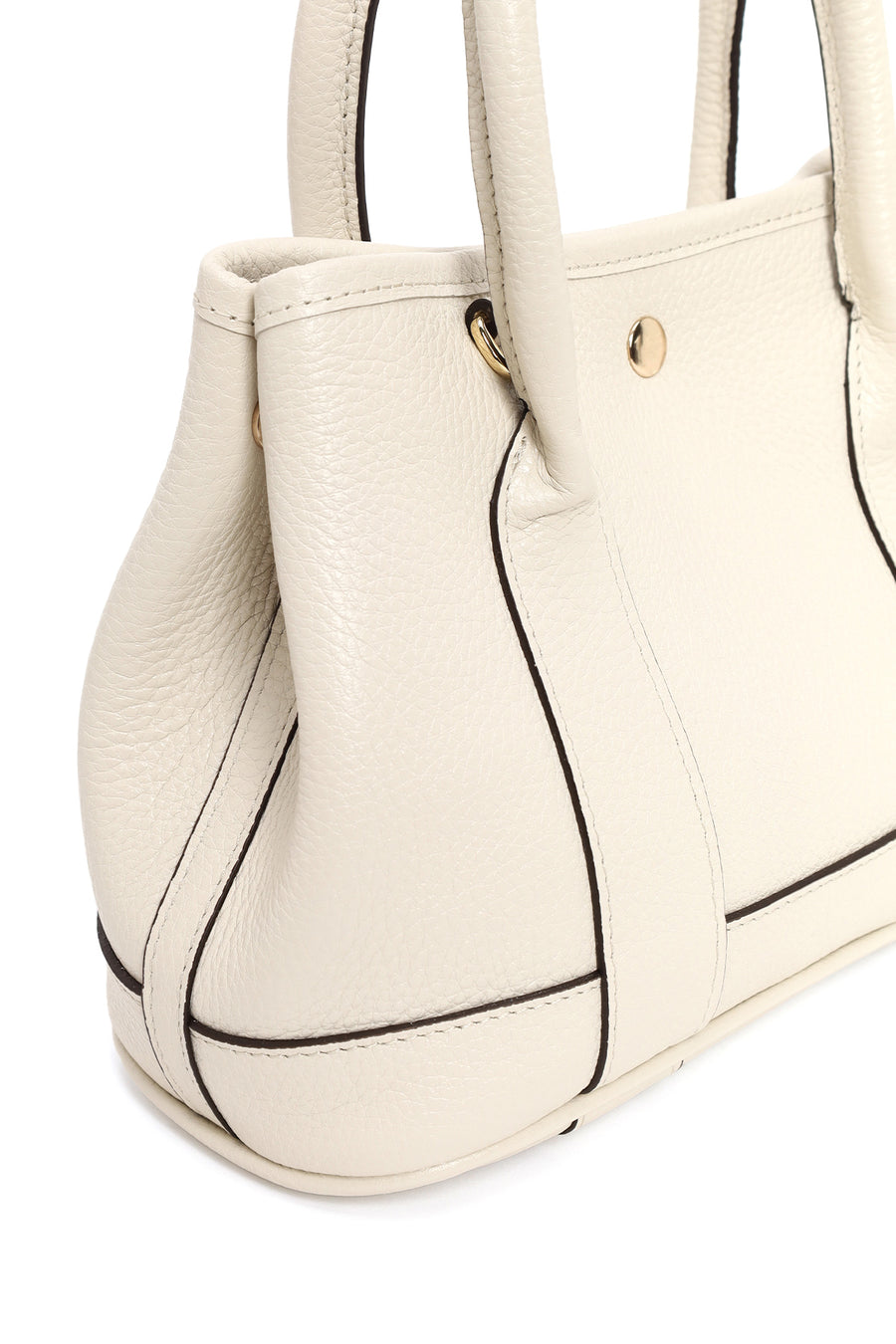 Woman Cream Long-Strap Mini Leather Shoulder Bag