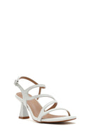 Women's White Back Tie Thin Heel Sandals | Derimod