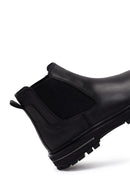 Male Black Leather Chelsea Boots | Derimod