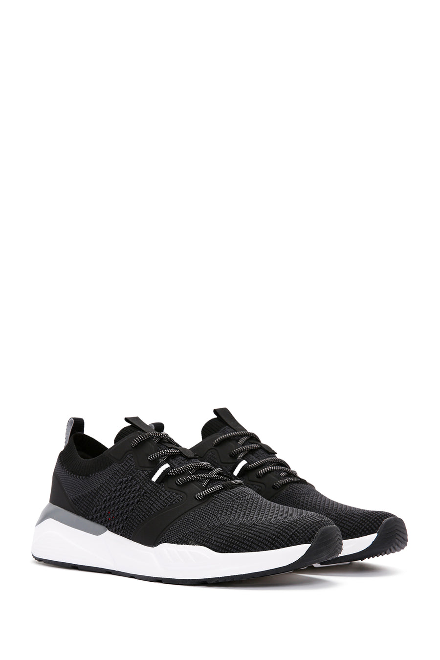 Derimod Zero Men's Black Lace-Up Thick Soled Fabric Sneaker