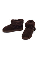 Woman Brown Embellished Suede Teddy Boots | Derimod