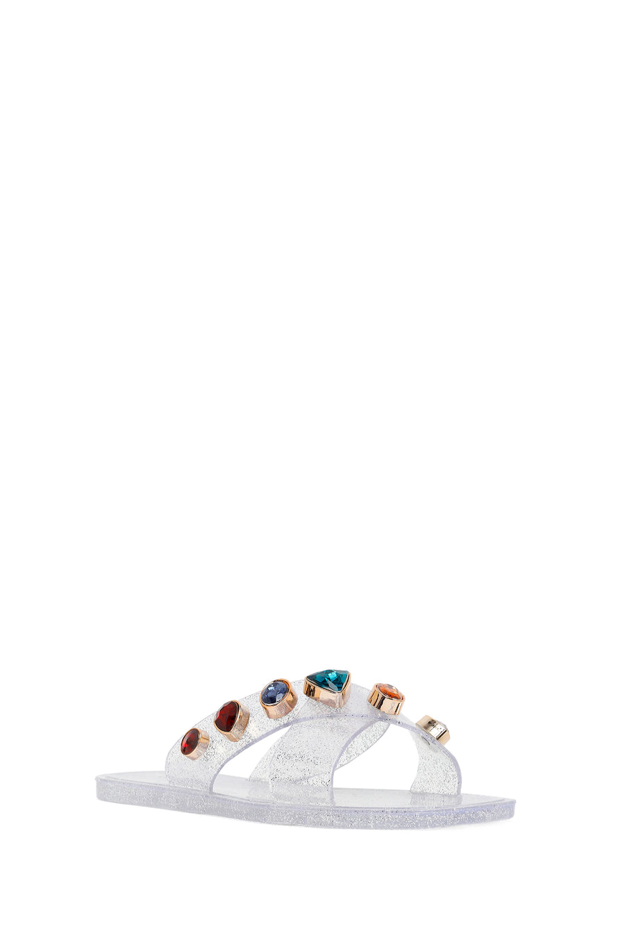 Woman Transparent Rhinestone Jelly Slipper