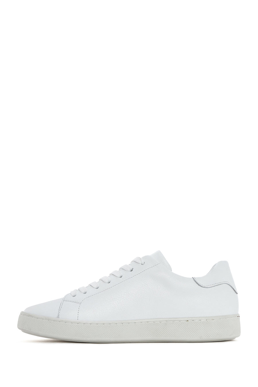 Men's White Lace-up Leather Sneaker