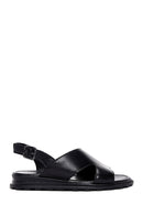 Women's Black Ankle Strap Leather Sandals | Derimod