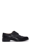 Men's Black Leather Patterned Classic Shoes | Derimod