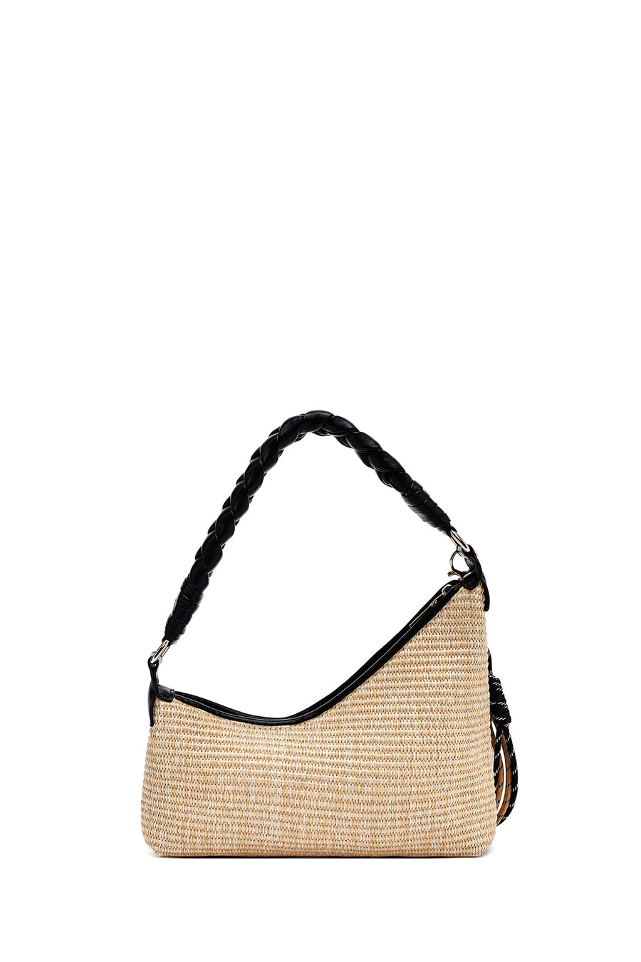 Kadın Krem Charmlı Hasır Omuz Çantası