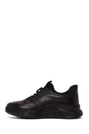 Derimod Fly Male Black Lace-Up Thick-Soled Leather Casual Sneaker | Derimod