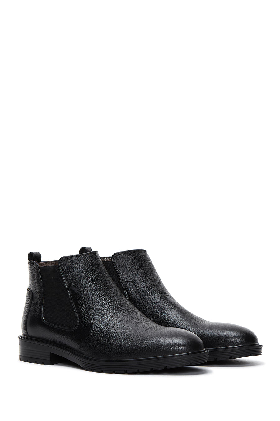 Men's Black Leather Casual Chelsea Boots