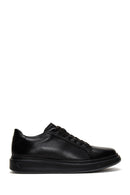 Male Black Lace-Up Thick-Soled Leather Sneaker | Derimod