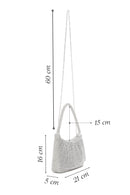 Kadın Gümüş Uzun Zincir Askılı Taşlı Kol Çantası | Derimod