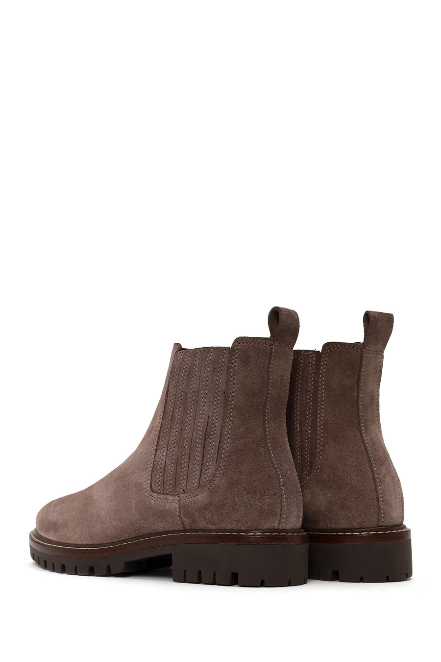 Woman Mink Suede Leather Chelsea Boots