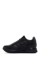 Women's Black Thick Sole Leather Casual Sneaker | Derimod