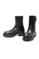 Women's Black Zippered Leather Boots | Derimod