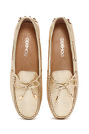 Women's Gold Leather Loafer | Derimod