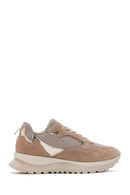 Women's Beige Suede Leather Thick Soled Sneaker | Derimod