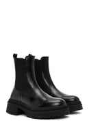 Women's Black Leather Chelsea Boots | Derimod