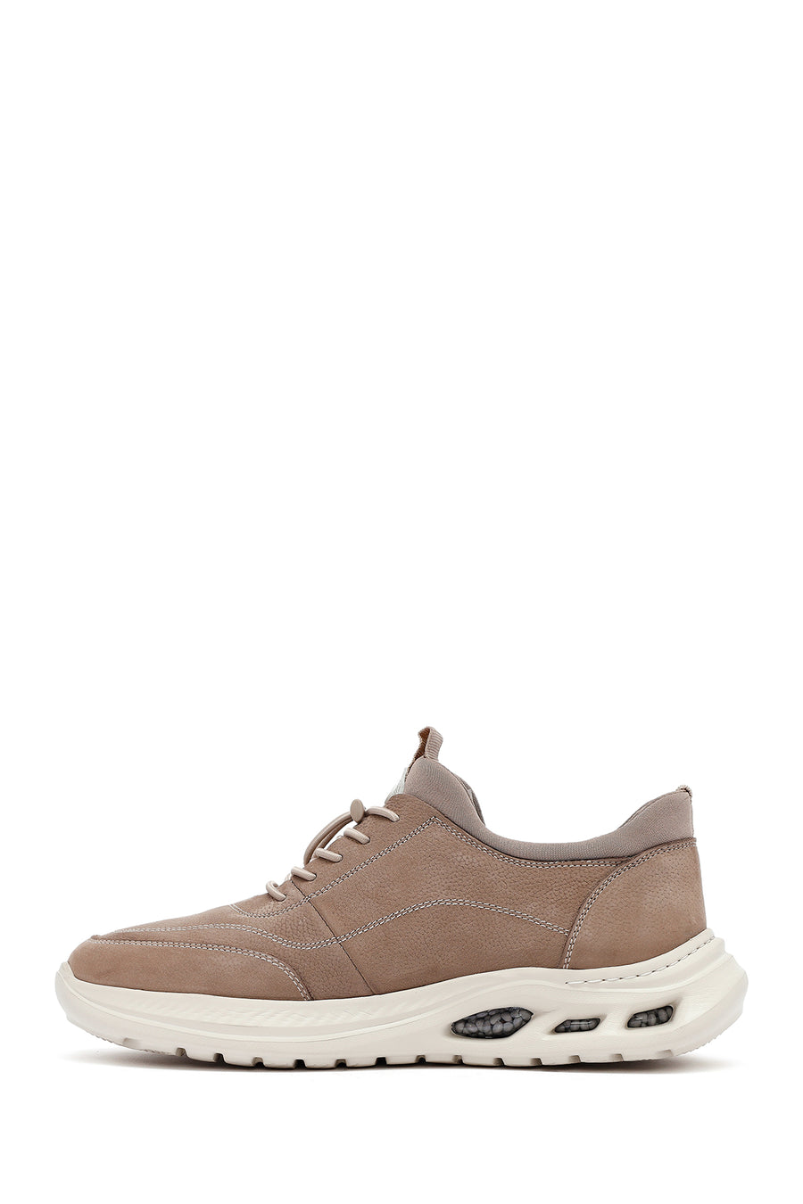 Men's Mink Lace-Up Nubuck Leather Sneaker