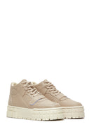 Women's Beige Thick Soled High Top Sneaker | Derimod