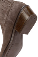 Woman Mink Suede Leather Cowboy Boots | Derimod