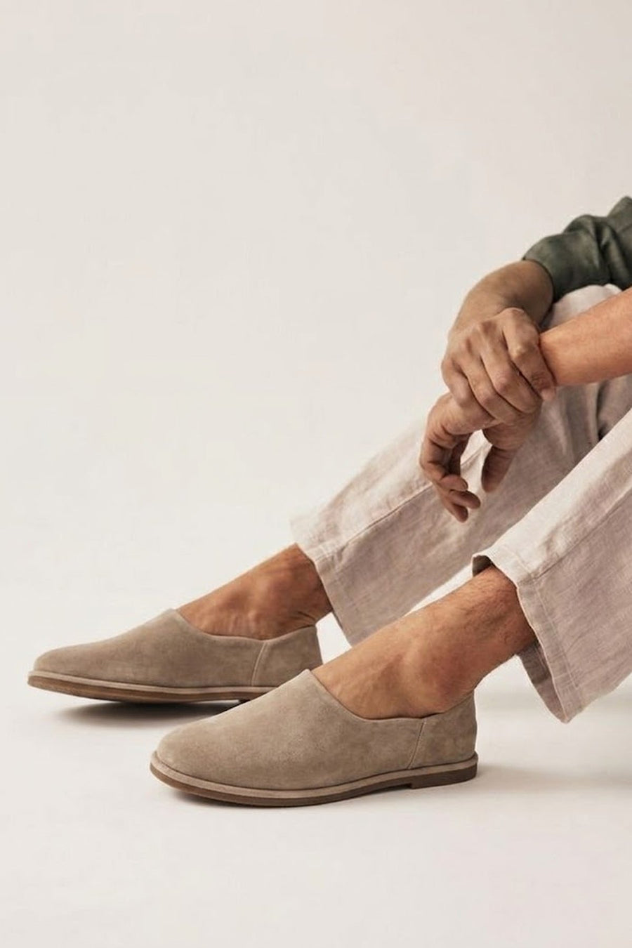 Male Beige Suede Loafer