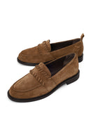 Kadın Taba Süet Deri Maskülen Loafer | Derimod