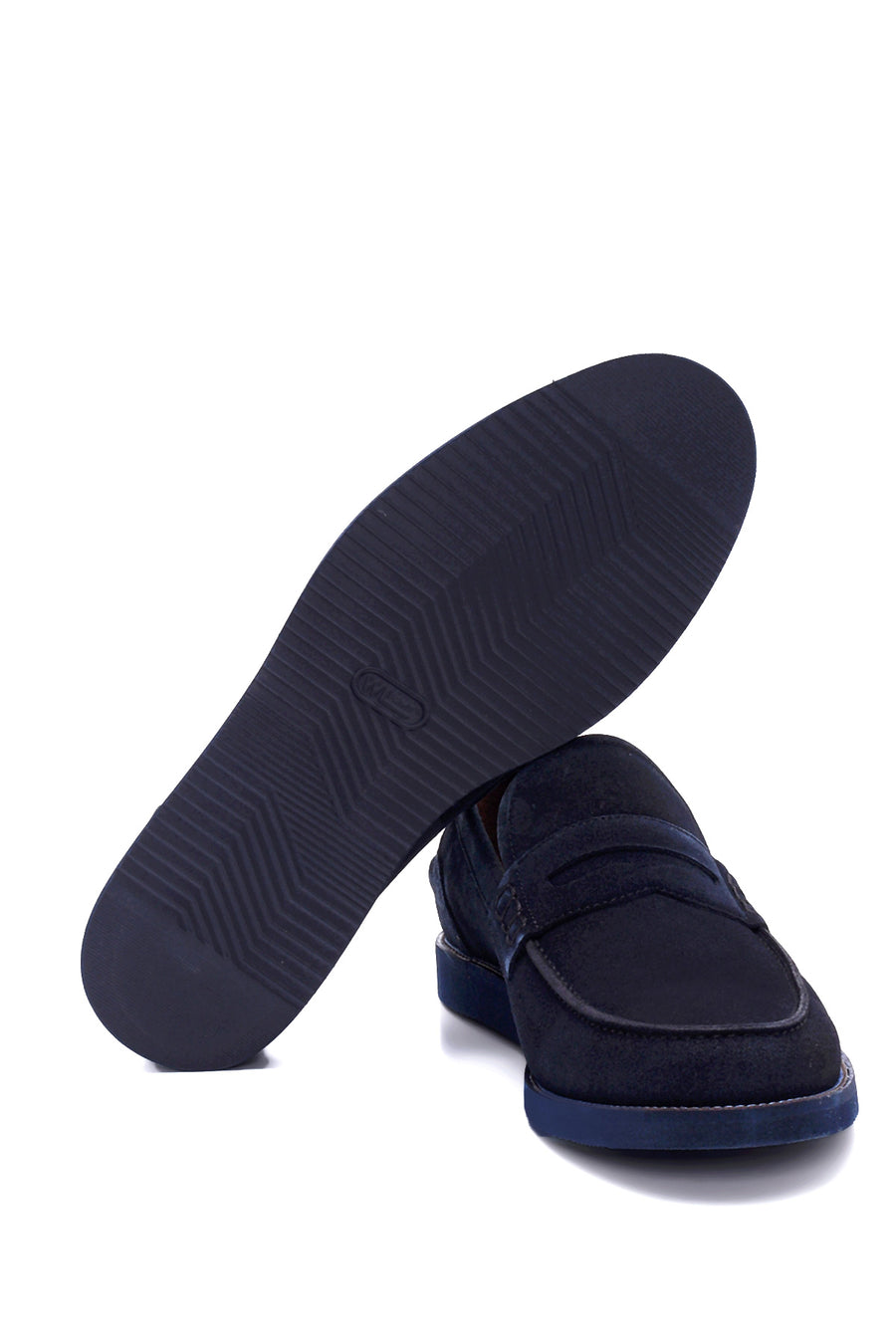 Erkek Lacivert Süet Deri Loafer