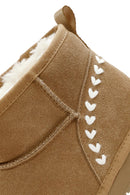 Women's Camel Fur Detailed Suede Leather Boots | Derimod